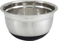Winco Black 5 qt Stainless Steel Mixing Bowl | Dishwasher safe, Heavy-duty, Reinforced rim, Non-slip silicone base, Great for Salads, Sides, Pasta and Shared Dishes