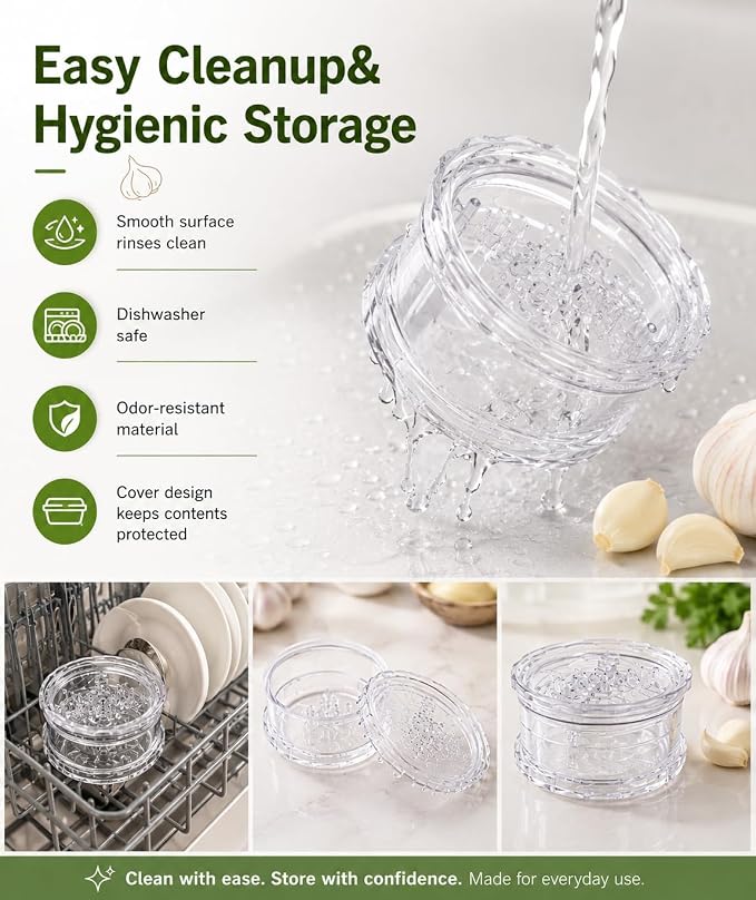 2PCS Clear Manual Garlic and Ginger Twister Mincer Tool | Multi-Functional Mincer & Grinder for Garlic, Onion, Ginger, Herbs, Nuts, Impact Resistant Kitchen Gadget & Home Accessory