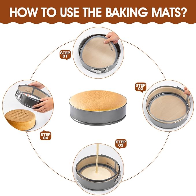 2 pack Silicone mat for 9 inch springform pan, springform pan protector, prevent cake from sticking, cheesecake pans protector mat