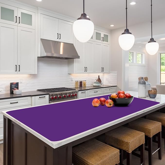 Silicone Protector Mat 47x24 Inch,Purple | 1.3mm silicone mat, heat resistant, non-slip & waterproof. Ideal for baking, painting, resin, welding and table protection.