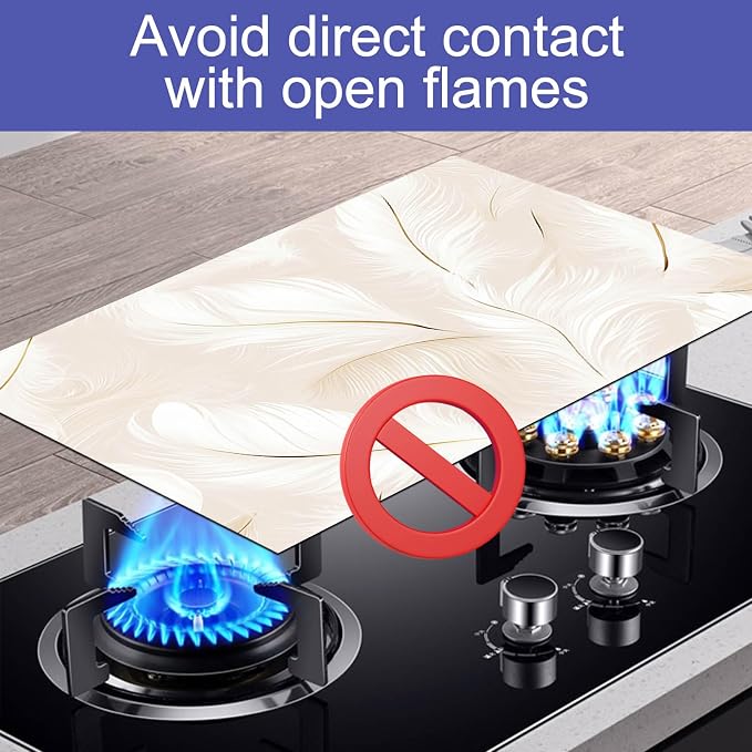HOMETITUTE White Feather Stove Top Cover 28x20 Diatomite Heat Resistant Mat