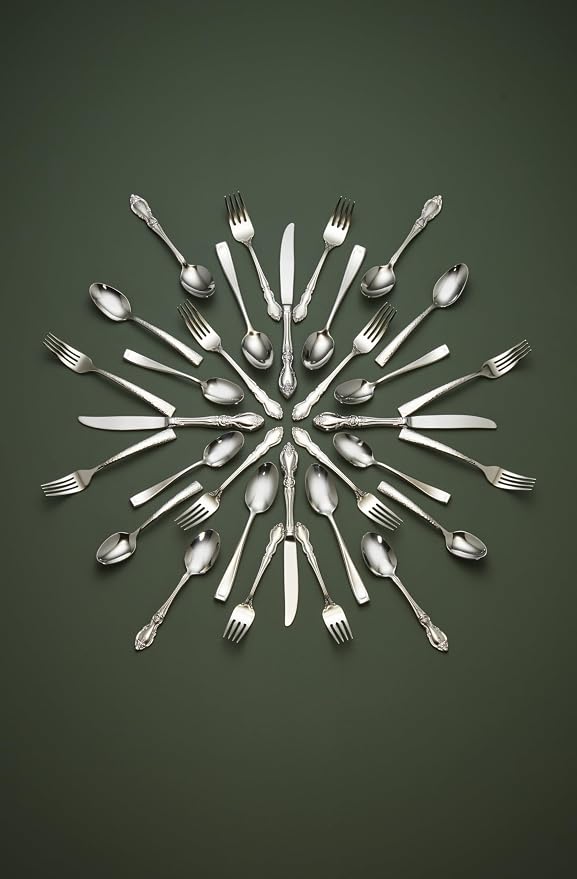 Oneida Dover Fine Flatware Salad Forks, Set of 4 , 18/10 Stainless Steel, Silverware Set, Dishwasher Safe