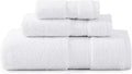 LANE LINEN Bath Towel Set 100% Cotton 3 Piece Soft Absorbent - White | Oeko-Tex Bath Towels - Zero-Twist Cotton, Terry Weave Comfort, Long-Lasting Comfort, Hotel-Style Look, Machine Washable