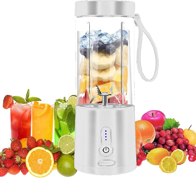 Portable Blender 20oz Cup, Personal Blender for Smoothies and Shakes, Rechargeable Mini Blenders with 6 Stainless Steel Blades, Portable Juicer for Travel Gym Office