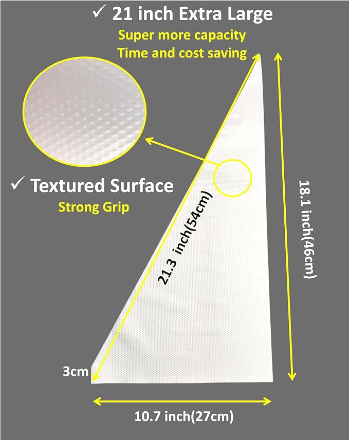 21 Inch Extra Large Piping Bags,100 Pack Disposable Pastry Bags,Thick Anti-Burst Icing Piping Pastry Bags For Frosting Decorating Cake Cupcake Cookie (21 Inch-100 Pack)