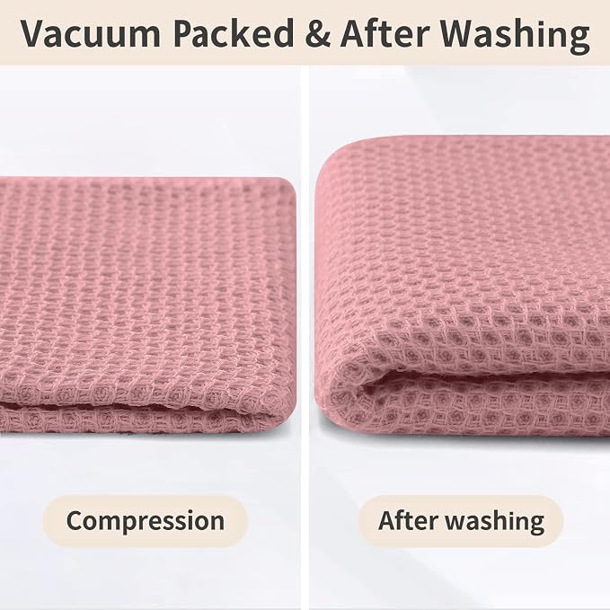 Homaxy 8 Pack 100% Cotton Kitchen Towels and Dishcloths Set, Dried Roses | 12 x 12 Inches and 13 x 28 Inches Kitchen Towels Set, Ultra Soft Absorbent Dish Cloths for Washing Dishes