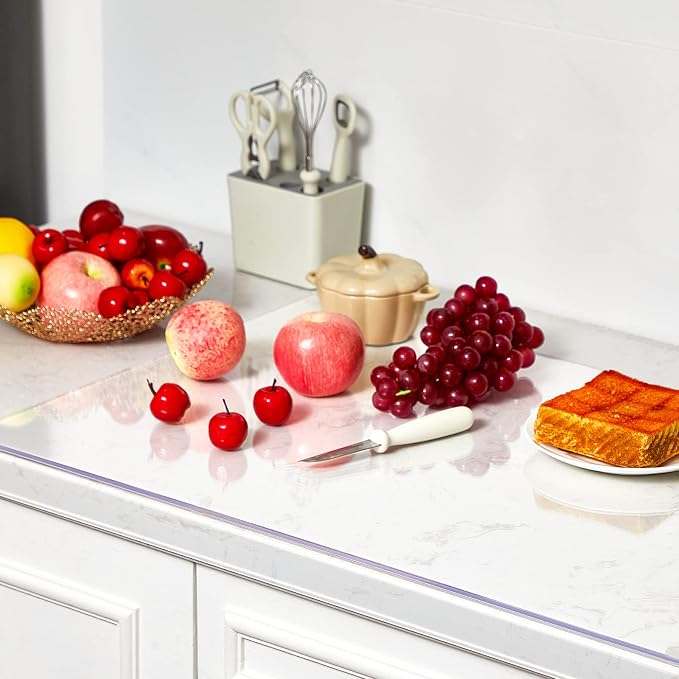 Wesiti Large Acrylic Cutting Board with Lip Non Slip 24"L X 14"W Clear Cutting Board Chopping Acrylic Countertop Protector Cover Shatter Resistant for Home Restaurant Kitchen Sink Stove