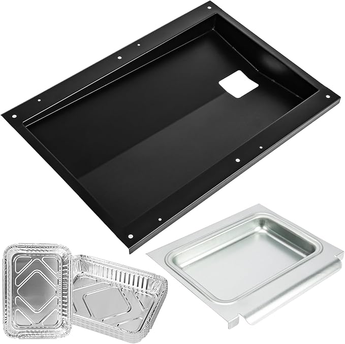 Uniflasy 69804 Grease Tray with 67047 Catch Pan for Weber Spirit 300 Series Gas Grills,Spirit E310 E320 E330 S310 S320 S330 Grills,Drip Tray with 10 Pack Aluminum Foil Liner,Replace Weber 69804 67047 | Spirit E310 E320 E330 S310 S320 S330 Grills,Drip T...