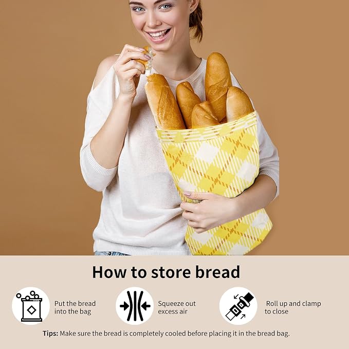 Beeswax Bread Bags for Sourdough - Bread Bags for Homemade Bread 2 Pack, Extra Large 17"×12.5", Reusable Organic Cotton Linen Bread Storage Bag,Eco-Friendly Keeps Bread Fresh Naturally
