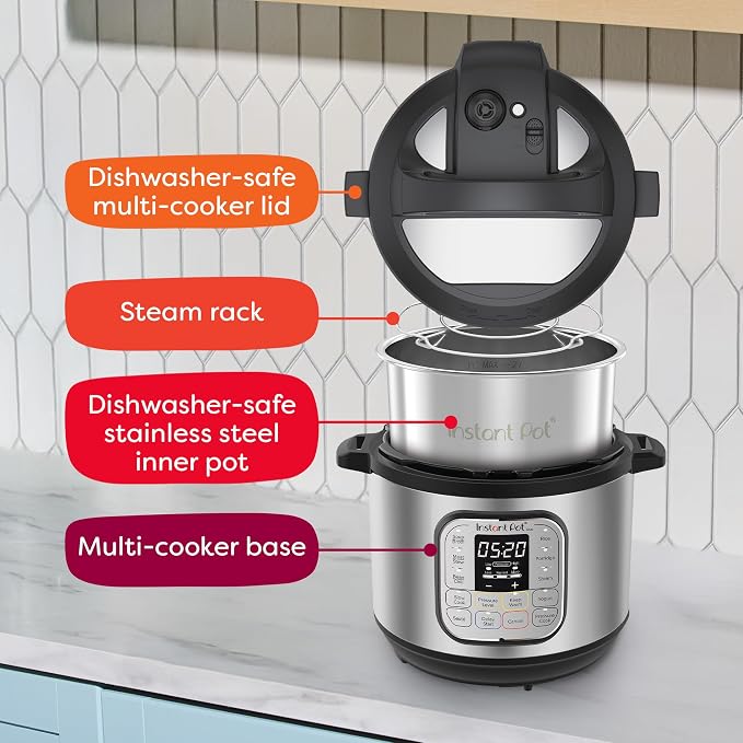 Instant Pot Duo 7-in-1 Mini Electric Pressure Cooker, Slow Rice Cooker, Steamer, Sauté, Yogurt Maker, Warmer & Sterilizer, Includes Free App with over 1900 Recipes, Stainless Steel, 3 Quart