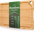Kitsure Bamboo Cutting Board for Kitchen, X-Large, Natural | Multi-Sizes Wooden Cutting Boards for Chopping & Serving, Convenient Kitchen Essentials, Deep Juice Grooves
