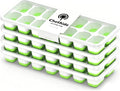 ChefAide 4‑Pack Ice Cube Trays with Lids, 56‑Cube Total Stackable Freezer Ice Trays, Durable Silicone & Plastic Easy‑Release Ice Molds for Cocktails, Coffee & Drinks