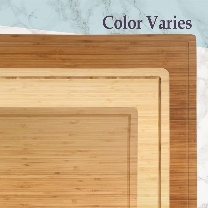 BambooMN Bamboo Burner Cover Cutting Board - 3 Ply - Extra Large Square - Grooved/Flat (24" x 24" x 0.75") - 1 Piece