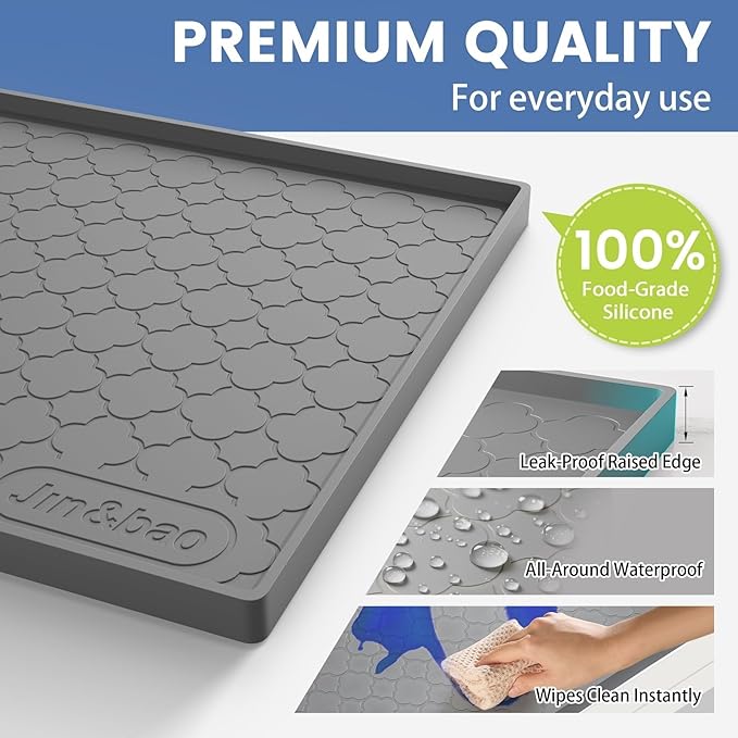 Jin&Bao Under Sink Mat 28" x 22" Waterproof Silicone Cabinet Kitchen Liner | Silicone under kitchen sink mat,cabinet protector,bathroom shelf liner,raised edge,anti-slip,easy to clean & dishwasher safe