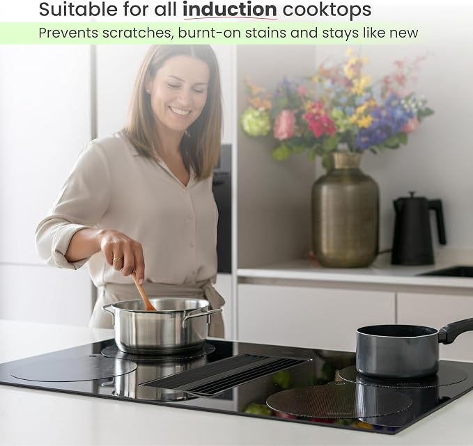 Induction Cooktop Protector Silicone Mat Hob Cover 2X 8.7+2X 9.5 | Kitchen essentials: silicone mats protect induction cooktops from scratches, spills & heat damage.