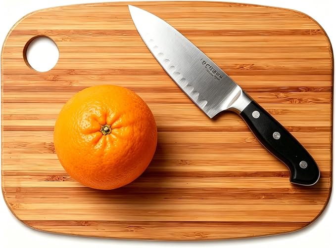 Small Bamboo Cutting Boards for Kitchen with Hanging | Mini Bamboo Cutting Board for Vegetables, Fruit, Bread, Meat - BPA Free, 9" x 6.5"