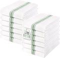 Homaxy 100% Ring Spun Cotton Kitchen Towels 12 Pack, Grass Green Stripe | 15 x 25 Inch, Highly Absorbent Dish Towels for Kitchen Drying, Reusable Cleaning Cloths, Soft Tea Towels with Hanging Loop