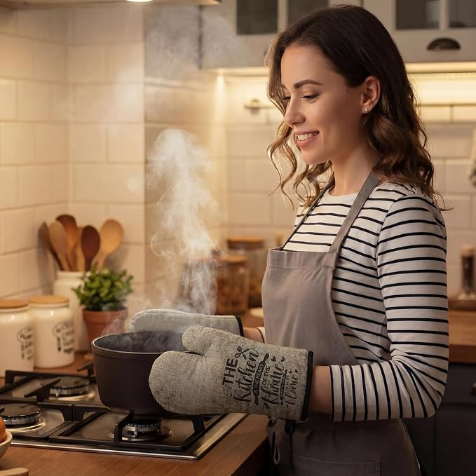 Leinuosen 8 Pcs Kitchen Towels and Oven Mitts Sets Pot Holders Dishcloths Set Kitchen Decorative Accessories Absorbent Potholders Heat Resistant for Chef Baking Cooking