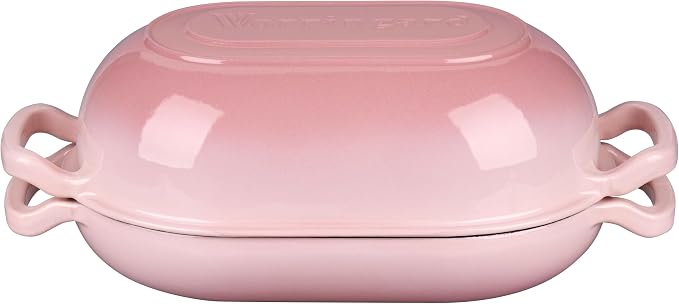 VORRINGARD Enameled Cast Iron Sourdough Bread Oven, Dutch Oven, Loaf Cast Iron Bread Pan for Homemade Bread Baking, Meatloaf Pan with Lid, 5QT, Pink