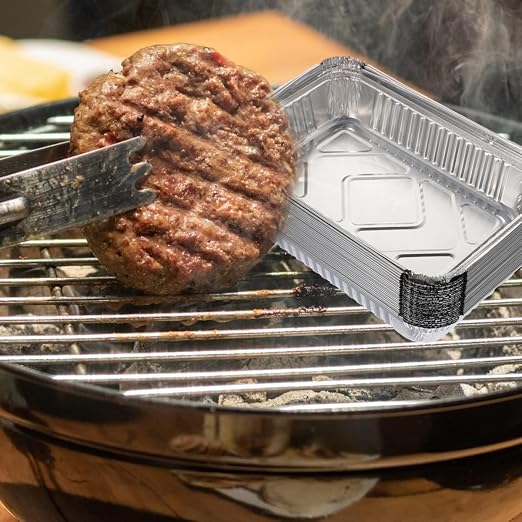 Waytiffer 30Pack 6415 Drip Pans Compatible with Weber Grills Spirit Gas Grills, Q Grills, Genesis and Genesis II LX 200 300 Series,Disposable Aluminum Foil BBQ Grease Trays, 8.5 x 6 Inch