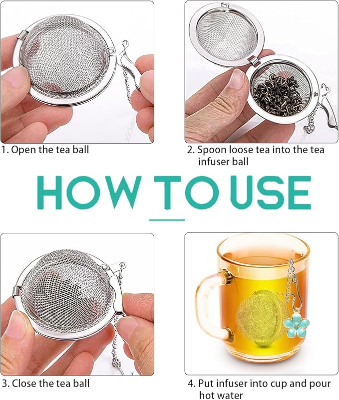 Set of 2 Tea Infuser for Loose Leaf Tea with Butterfly and Flower Charms - Stainless Steel Tea Strainers by NSTaygate