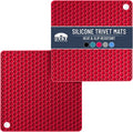 BTaT- Silicone Trivet Mats, 2 Pack, Rose Red, Hot Pads for Kitchen, Trivets for Pots and Pans, Hot Pad for Dishes