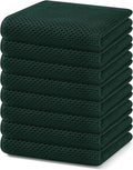 Homaxy 100% Cotton Waffle Weave Kitchen Dish Towels 8-Pack, Blackish Green | 13 x 28 Inches, Ultra Soft Absorbent Dish Towels, Quick Drying Cleaning Towels