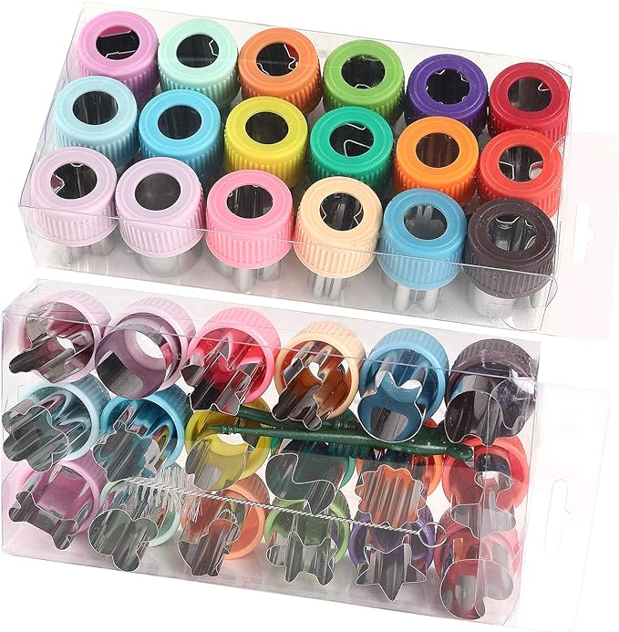 laxizar 18 pcs Cookie Cutters Fruit Cutter Vegetable Cookie Stamps Mold
