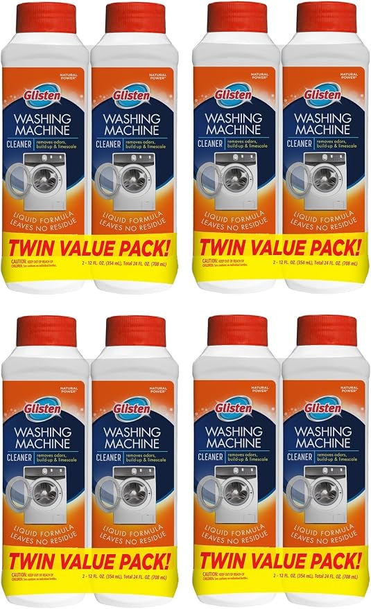 Glisten Washer Magic Washing Machine Cleaner and Deodorizer, 8 Bottles
