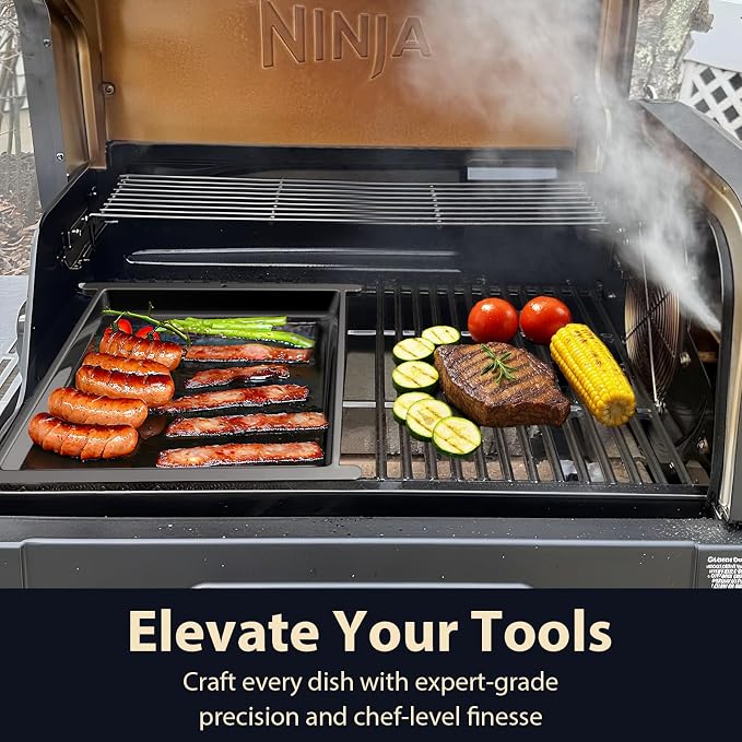 Utheer Half Griddle Plate for Ninja FlexFlame PG300, Ceramic Nonstick | Nonstick ceramic surface supports easy cleanup, ideal for BBQ, breakfast and outdoor flat top cooking