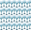 48Pack Plastic Wine Glasses, 7oz Vintage Goblets for Wedding | Unbreakable Crystal Style Reusable Stemware, Elegant Dusty Blue Drinking Glass for Party Anniversary & Holiday Celebration