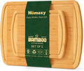 Homaxy Bamboo Cutting Boards for Kitchen Set of 2, Two-Tone | Wood Cutting Board with Juice Groove, Butcher Block Chopping Board for Kitchen, Meat, Fruit & Vegetables, Pre Oiled