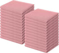 Homaxy 100% Cotton Waffle Weave Kitchen Dish Cloths 24-Pack, Dried Rose | 12 x 12 Inches, Ultra Soft Absorbent Dish Towels, Quick Drying Dish Rags with Hanging Loop