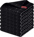 Homaxy 100% Cotton Terry Kitchen Dish Cloths, 7 Pack, Black | Ultra Soft and Absorbent Dish Towels for Kitchen, Suitable for Drying and Washing Dishes