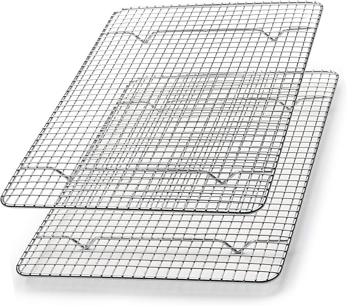 Spring Chef 8.5" x 12" Stainless Steel Cooling Rack for Baking, Set of 2 | Heavy Duty Oven Rack for Kitchen, Oven Safe Wire Rack for Baking, Fits Small Quarter Sheet Pan, Dishwasher Safe
