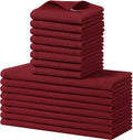 Homaxy 16 Pack 100% Cotton Kitchen Towels and Dishcloths Set, Burgundy | 12 x 12 Inches and 13 x 28 Inches Kitchen Towels Set, Ultra Soft Absorbent Dish Cloths for Washing Dishes