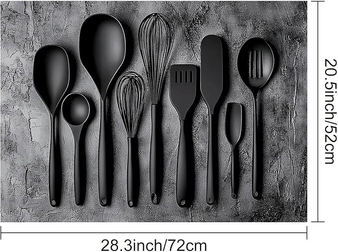 HOMETITUTE Modern Black Kitchen Tools Stove Top Cover 28x20 Heat Mat