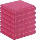 Homaxy 100% Cotton Terry Kitchen Towels, 6 Pack, Rose Red | Ultra Soft and Absorbent Dish Towels for Kitchen, Suitable for Drying and Washing Dishes