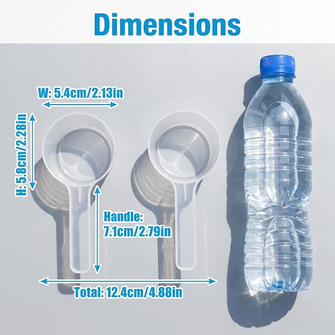 2 Pack 100ml/20tsp/50g Scoop for Creatine,Protein,Powders,Cooking,Recipes,Lab,Food Grade,Plastic PP Material,BPA-free,Meets FDA Standards
