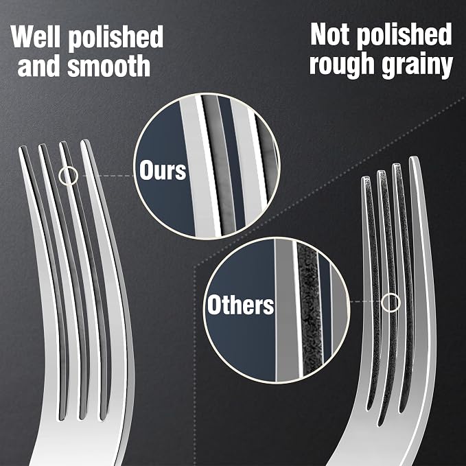 18/10 Silverware Set for 6, 30 Piece Stainless Steel Flatware Cutlery Set | Mirror Polished knives Forks and Spoons Utensils Heavy Silverware Sets,Dishwasher Safe for Dinner Home Kitchen,Wedding Party