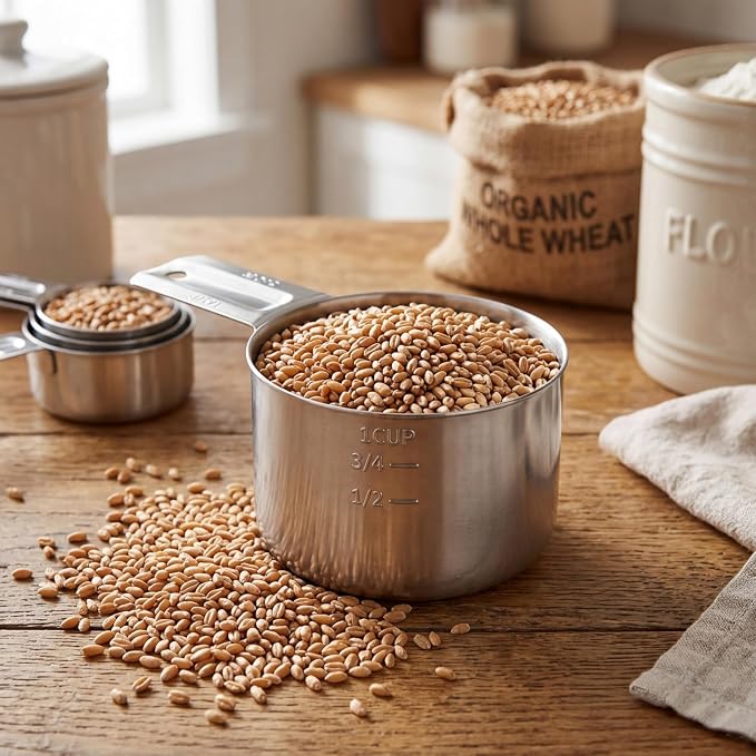 Measuring Cup, 1 Cup Stainless Steel spoon, Great for Wet and Dry Ingredients, Use as Dog Food Scoop,Dishwasher Safe