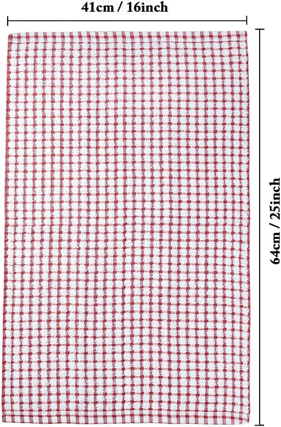 LAZI Kitchen Dish Towels, 16 Inch x 25 Inch Bulk Cotton Kitchen Towels, 6 Pack Dish Cloths for Dish Rags for Drying Dishes Clothes and Dish Towels