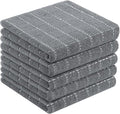 Homaxy 100% Cotton Terry Kitchen Towels, 5 Pack, Grey | Ultra Soft and Absorbent Dish Towels for Kitchen, Suitable for Drying and Washing Dishes