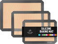 Zulay Kitchen Silicone Baking Mat Sheet 3-Pack (3 sizes) - Reusable Silicone Baking Sheet - Easy & Convenient Nonstick Baking Supplies - Silicone Mats for Baking - Baking Mat For Oven - (Dark Gray)