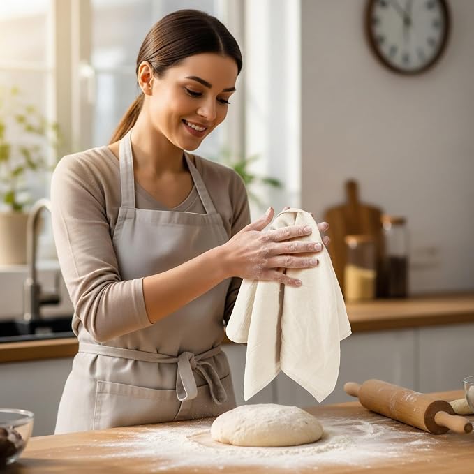 Utopia Kitchen Natural Flour Sack Towels [6 Pack - 28 x 28 Inch]100% Cotton | Tea Towels for Cleaning & Drying - Highly Absorbent Kitchen Dish Cloth