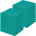 Homaxy 100% Cotton Waffle Weave Kitchen Dish Cloths 18-Pack, Teal | 12 x 12 Inches, Ultra Soft Absorbent Dish Towels, Quick Drying Dish Rags with Hanging Loop