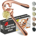 Premium Garlic Press, Professional Garlic Mincer, Easy to Squeeze and Clean, Rust Proof, Efficient Ginger Crusher - Rose Golden