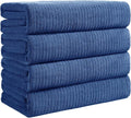 Bath Towels Set of 4 Extra Large 35 x 70 Inches,Luxury Thick High Absorbent and Quick Dry Bath Sheet,Ultra Soft Microfiber,Bathroom,Beach,Yoga,Sport,SPA,Fitness (Navy Blue) | Luxury Thick High Absorbent and Quick Dry Bath Sheet for Bathroom, Beach, Yog...