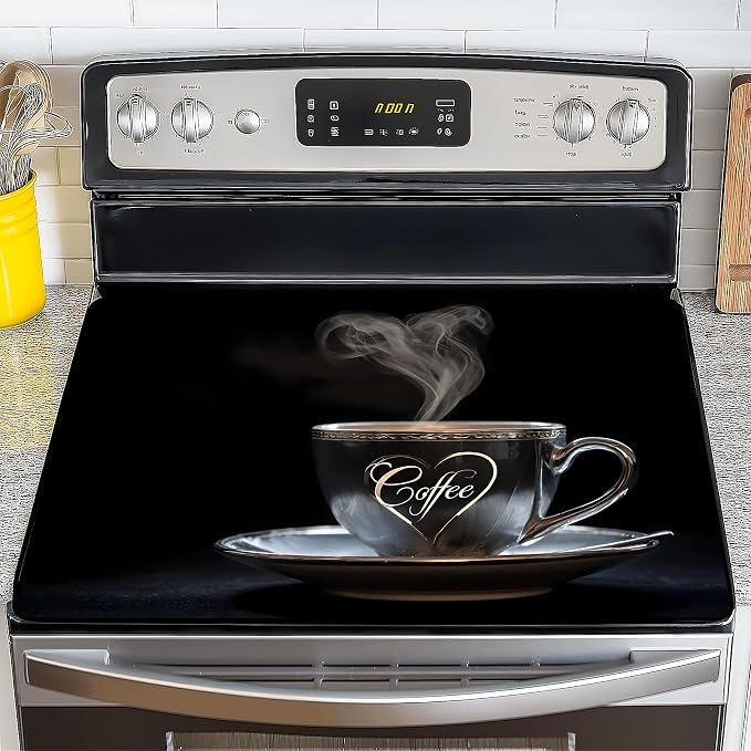 NYZE Stove Top Cover for Electric/Glass Stove, Flat Top Cooktop Protector, Electric Cooktop Cover, Extra Counter Space for Kitchen (Coffee)