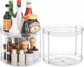 2 Pack 2 Tier Lazy Susan Spice Rack for Cabinet,Countertop and Pantry,9.5"W Small Rotating Turntable Organizer for Condiment,Pill Bottle,Vitamin,Medicine Cabinet Organizers and Kitchen Spice Organizer